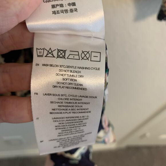 IRO Bloomy Multicolor Abstract Long Sleeve Wrap Mini Dress - Picture 10 of 11